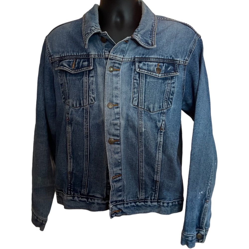 Vtg Authentic Big Rock Canyon Denim Jacket Adult M Jean Jacket Chapw Denim